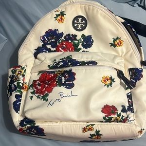 Tory Burch Printed Backpack Tea Rose Floral Nylon